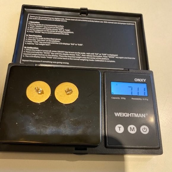 VTG 14K Gold Signed BFL Disc EARRINGS - Picture 6 of 10